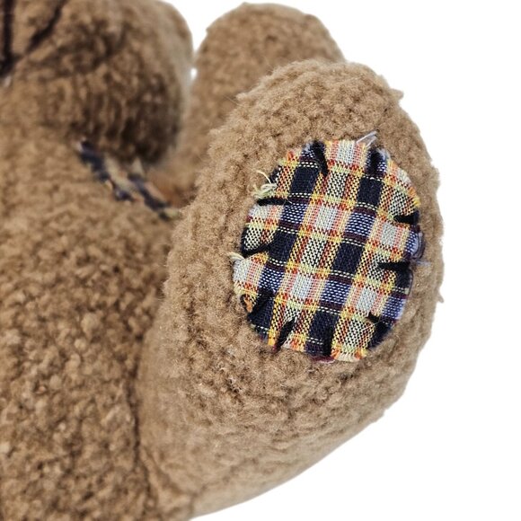 Soft Cuddly Teddy Bear Light Brown Plaid Patches Cute Kids Toy Stuffed Animal - Picture 15 of 16